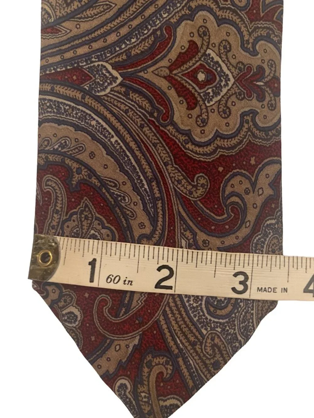 Christian Dior Classic Paisley Men's Tie in Red, Blue, and Gold Business Preppy